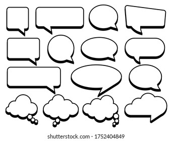 Set of speech bubbles. Vector stickers of speech bubbles icon