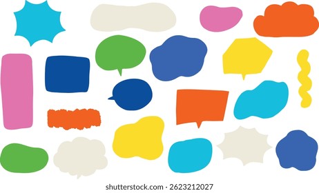 Set speech bubbles,chat box or chat square and doodle message or communication icon, minimal message dialog Vector
