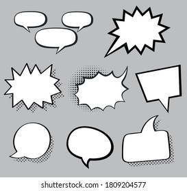 Set of speech bubbles.Talking cloud vector set for comic book,poster,banner.Comic speech bubble vector collection