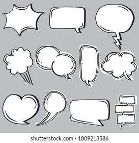 Set of speech bubbles.Talking cloud vector set for comic book,poster,banner.Comic speech bubble vector collection