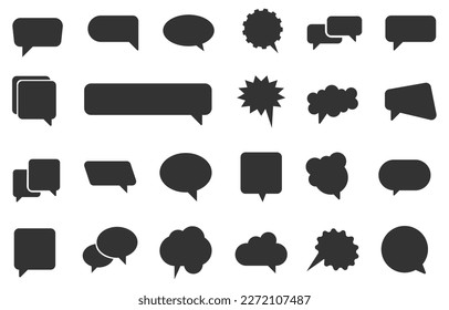 Icono de conjunto de burbujas de voz. Simple chat vector de silueta plana. 