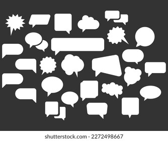 Set of speech buble icon. Simple chat flat silhouette vector. 
