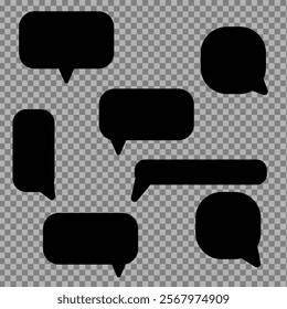 Set of speech colored bubbles. Speech bubble, speech balloon, chat bubble with text. Text in speech bubbles, message box. on colored background.