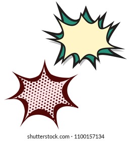 Set of speech explosion bubbles pop-art style. Vector illustration