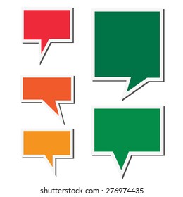 Set of speech sticker bubbles.