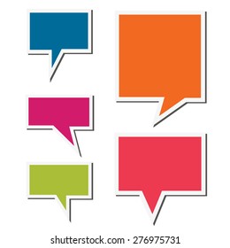 Set of speech sticker bubbles.