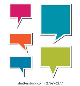Set of speech sticker bubbles.