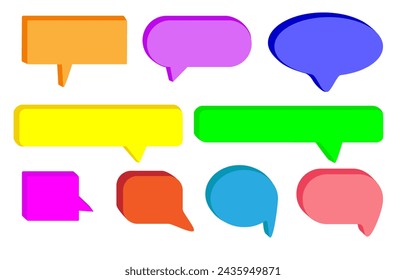 Set of speech text bubbles, chat window, message box, bright, brutal. Vector illustration.