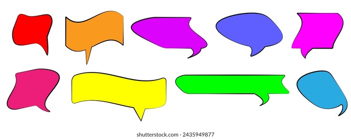 Set of speech text bubbles, chat window, message box, bright, brutal. Vector illustration.