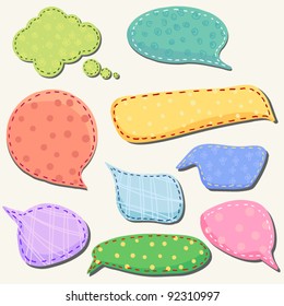 set of speech and thought blobs,  scrapbook design elements  vector