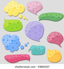 set of speech and thought blobs, scrapbook design elements  vector