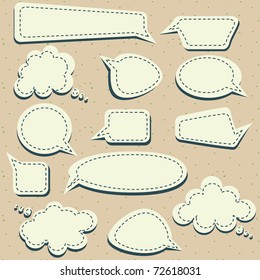 set of speech and thought blobs, vector