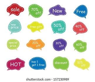 Set of speech and thought bubbles, element for design, vector illustration 