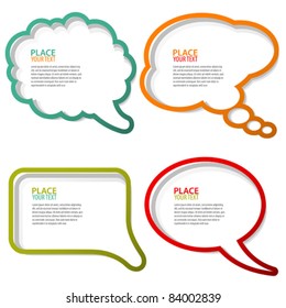 Set Of Speech And Thought Bubbles, Element For Design. Vector Illustration