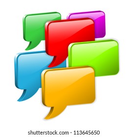 Set Speech and Thought Bubbles, social media concept, easy to change colors, vector illustration