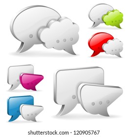 Set Speech and Thought Bubbles, social media concept, easy to change colors, vector illustration
