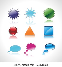 set of speech and thought colorful vector