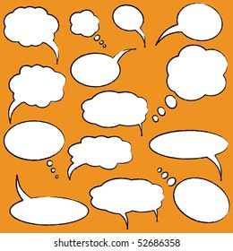 Set of speech and thought vector bubbles
