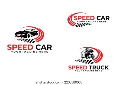 Set of speed car logo design template