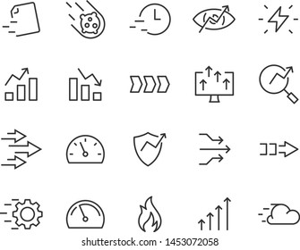 Set Of Speed Icon, Such As Agile, Fast, Up, Increase, Rising, Accelerator