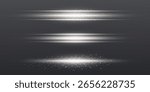Set of speed light lines, abstract ray light effects. On a transparent background.
