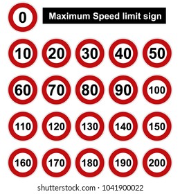 Set Speed Limit Signs Vector Stock Vector (Royalty Free) 1041900022 ...