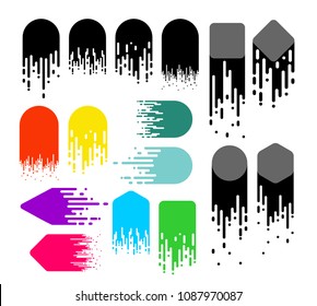 Set of speed lines. Black and white and color motion effect. Gradient background design. Vector illustration. Isolated on white background