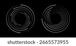 Set of speed lines in circle form. Radial speed Lines in Circle Form for comic books. Technology round Logo. Black thick halftone dotted speed lines.