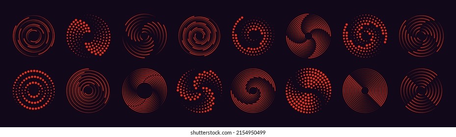 Set of speed lines in circle form. Radial speed Lines in Circle Form for comic books.