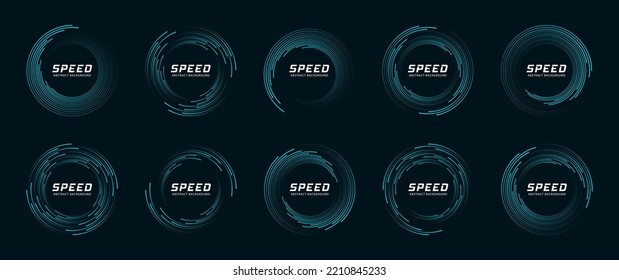 Set of speed lines in circle form. Radial speed Lines in Circle Form for comic books.