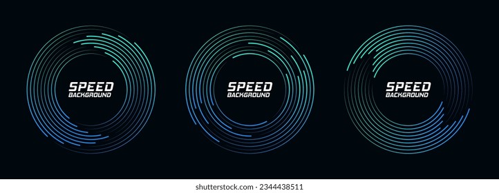 Set of speed lines in circle form. Radial speed Lines in Circle Form for comic books.