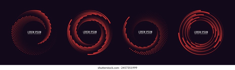 Set of speed lines in circle form. Radial speed Lines in Circle Form for comic books.