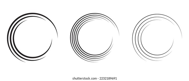 Set the speed lines frame in the shape of a circle. Black thick speed lines on a white background