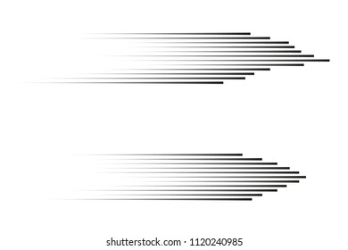 Set speed lines isolated set. Motion effect for your design. Black lines on white background. Vector