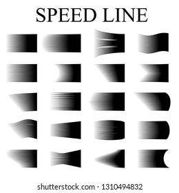 Set of Speed lines isolated set. Motion effect lines on white background.