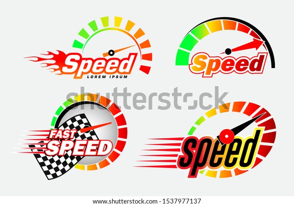 set of speed logo or speedometer symbol\
or speed race logo concept. easy to\
modify\
