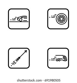 Set of speed outline vector icons.