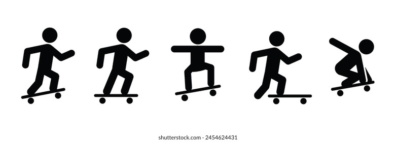 Set of Speed Skating Icon collection. Skate icon, vector illustration.