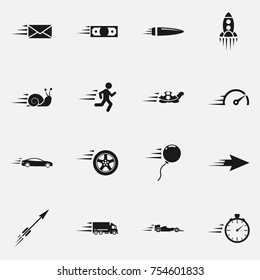 Set of speed vector icons.