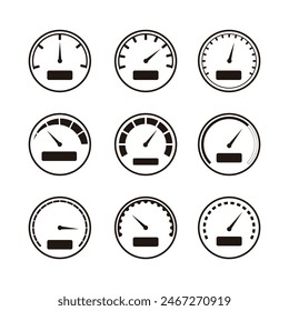 set of speedo meter logo vector