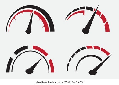 set of speedometer good for sticker, decals, logo, icon, element design, etc