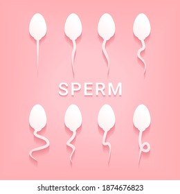 Conjunto de símbolos espermáticos. Semen humano. Vector de ilustración