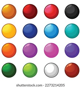 Set of sphere bar isolated on white background. Vector cartoon flat design illustration collection template.