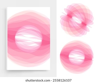 Set of spheres. Abstract geometric design. Vector illustration made of various overlapping elements. Applicable for banners, placards, posters or flyers.