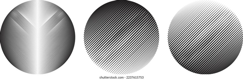 Conjunto de esferas. Esfera transparente de semitono construida .Vector .Logo Esfera tecnológica . Elemento de diseño para afiches, medios sociales, plantillas, volantes, folletos. Resumen de círculos transparentes a la moda