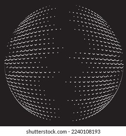 Set of spheres . Halftone constructed transparent sphere .Vector  .Technology sphere Logo . Design element for posters, social media, templates, flyers, brochures . Abstract trendy transparent circles