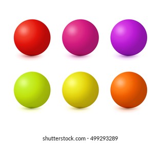 Set of spheres isolated on white background. Vector illustration.