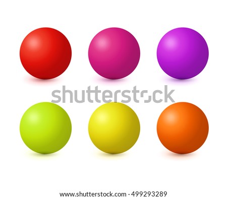 Set of spheres isolated on white background. Vector illustration.
