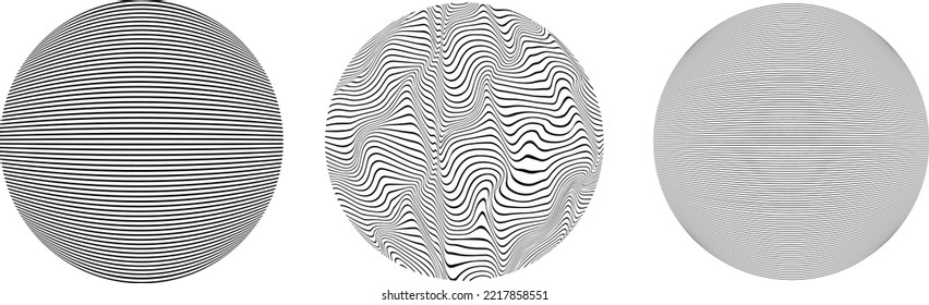 Conjunto de esferas. Líneas de esfera transparente construida .Vector .Logo de esfera tecnológica . Elemento de diseño para afiches, medios sociales, plantillas, volantes, folletos. Resumen de círculos transparentes de moda.