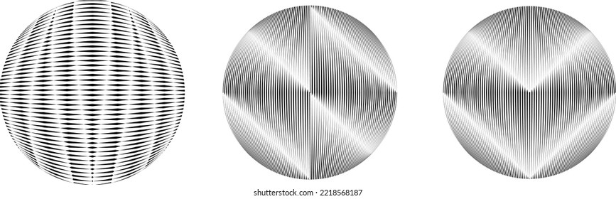 Set of spheres . Lines constructed transparent sphere .Vector  .Technology sphere Logo . Design element for posters, social media, templates, flyers, brochures . Abstract trendy transparent circles .